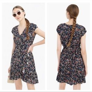 J Crew Ruffle-front Mini Dress In Soft Rayon